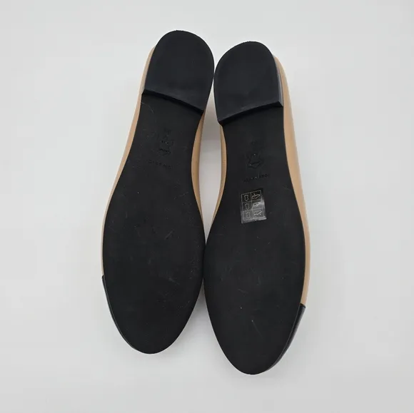 Tory Burch  Ballet Tan and Black Two-Tone Flats