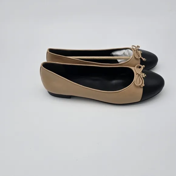 Tory Burch  Ballet Tan and Black Two-Tone Flats
