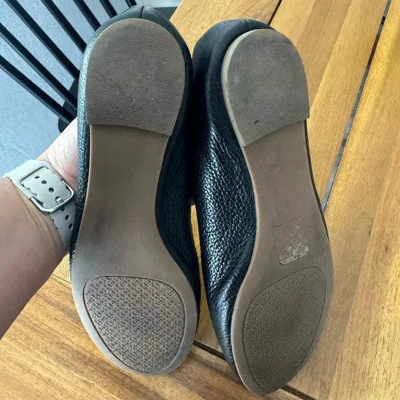 Tory Burch Black Leather Ballet Flats Size 6 w/ Dust Bag