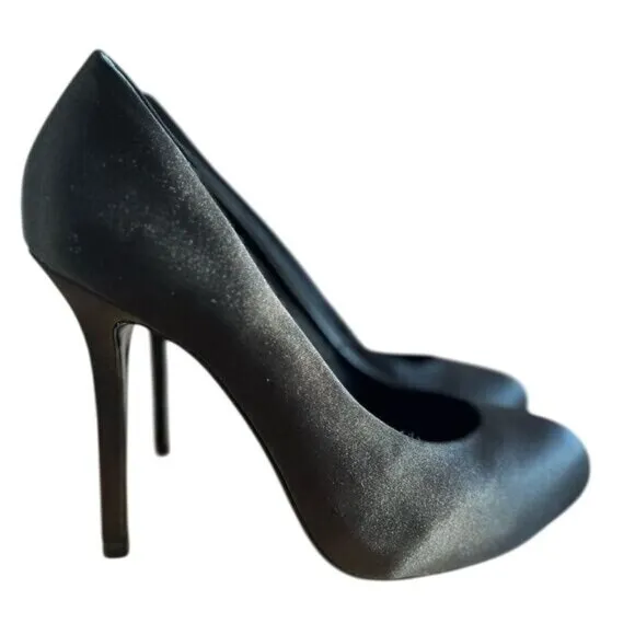 Tory Burch Black Leather Classic High Heel Pumps Size 7M Womens Shoes