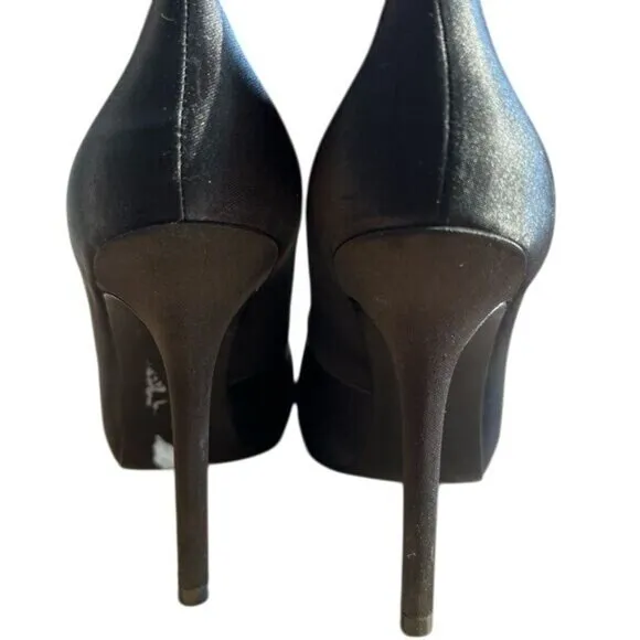 Tory Burch Black Leather Classic High Heel Pumps Size 7M Womens Shoes