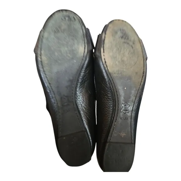 Tory Burch Black Peep Toe Flats Size 6.5