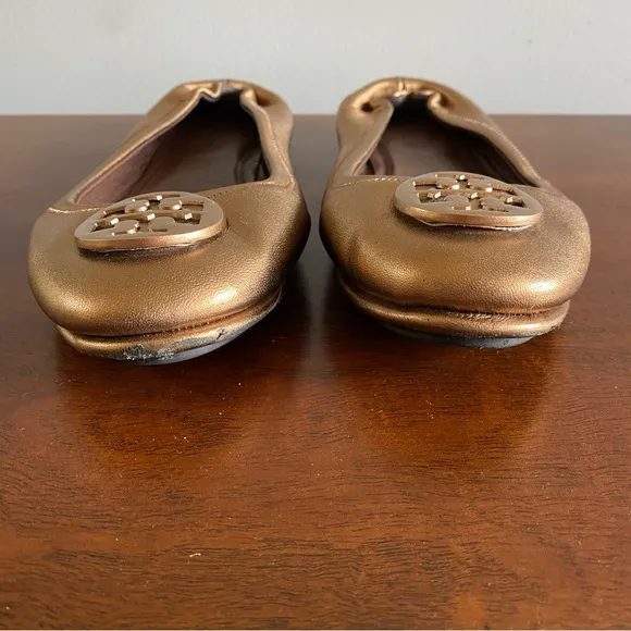 Tory Burch Bronze Reva Flats Timeless Style Comfort