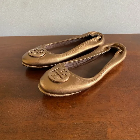 Tory Burch Bronze Reva Flats Timeless Style Comfort