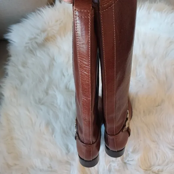 Tory Burch Brown Heeled Knee-High Riding Boots Sz-8.5