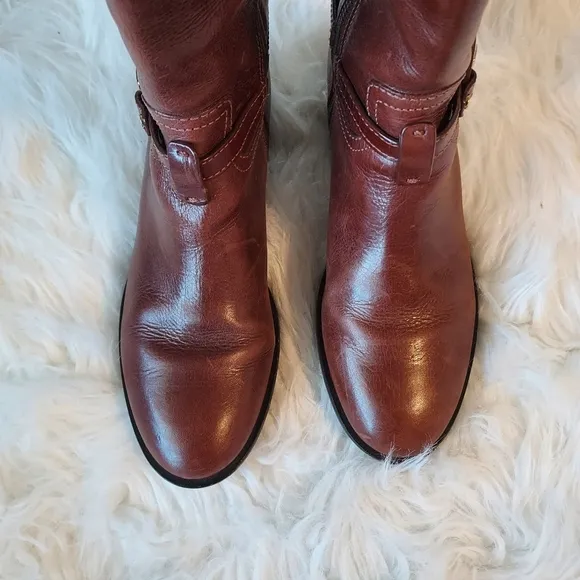 Tory Burch Brown Heeled Knee-High Riding Boots Sz-8.5