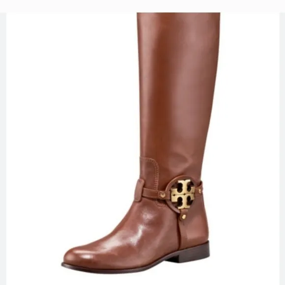 Tory Burch Brown Heeled Knee-High Riding Boots Sz-8.5
