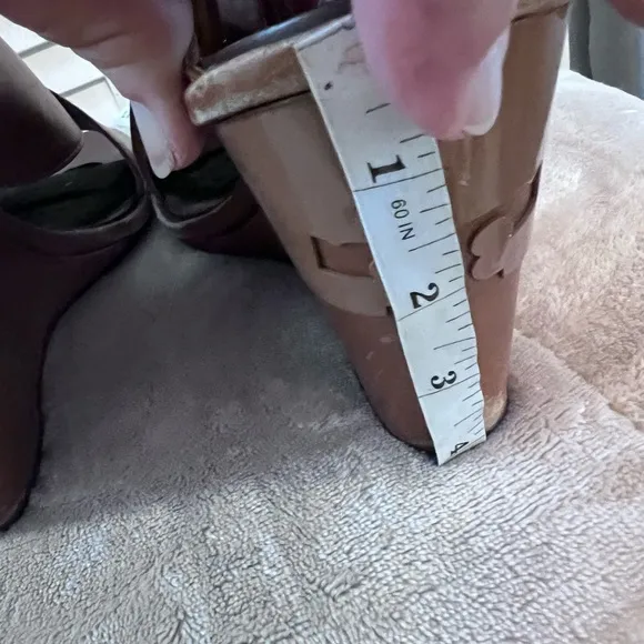 Tory Burch Brown Leather Wedge Sandals