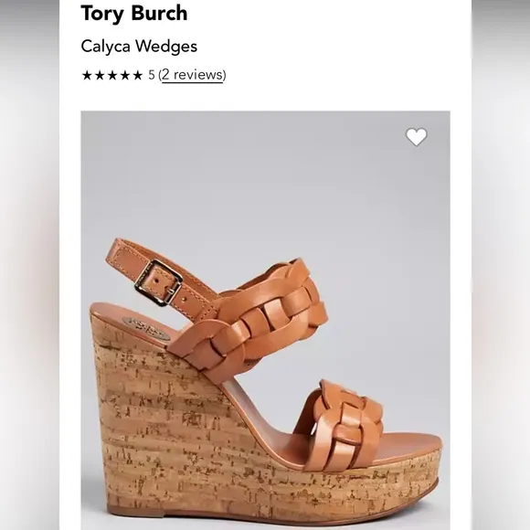 Tory Burch Calyca Wedges Leather Heeled Sandals Size 9 Braided Heels