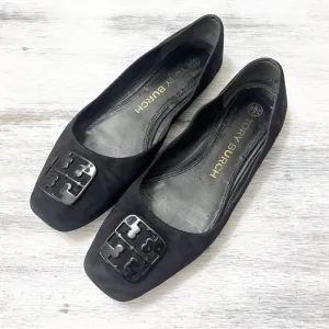 Tory Burch Georgia Ballet Flats Black Suede size 8.5M