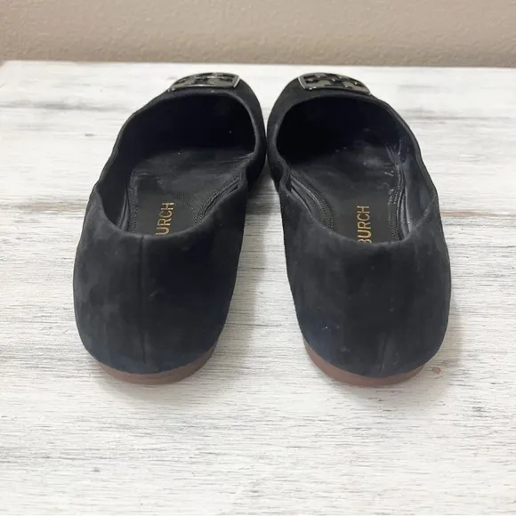 Tory Burch Georgia Ballet Flats Black Suede size 8.5M