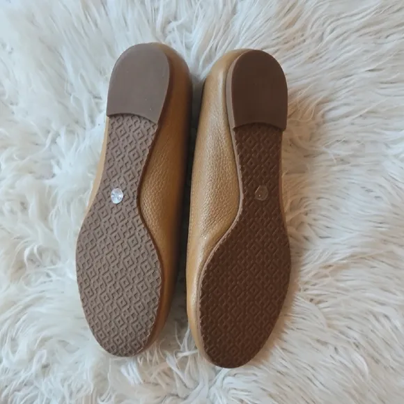 Tory Burch Gold Flats with Signature Medallion