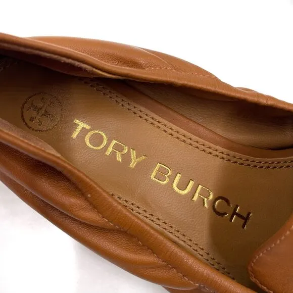 Tory Burch Jessa Loafers Brown Leather Pointed Toe Flats Horsebit Sz 6.5