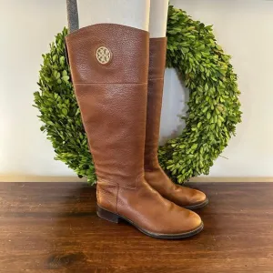 Tory Burch Junction Tall Pebbled Leather Riding‎ Boots 9