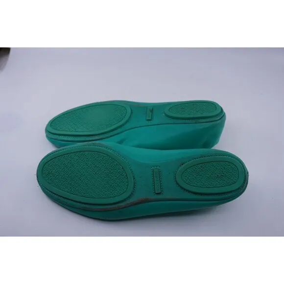 Tory Burch Minnie Sea Foam Green Teal Ballet Flats Women US Sz 8 Business Casual