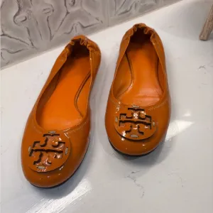 Tory Burch Orange Flats with Signature Logo