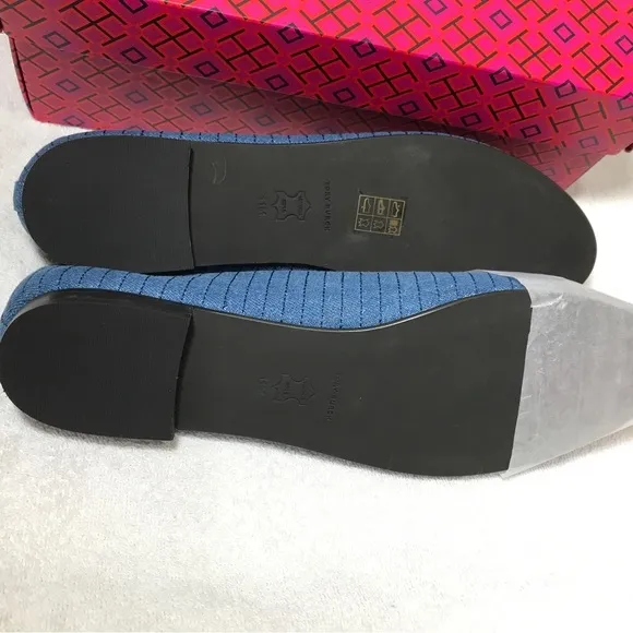 Tory Burch Quilted Bicolor Bow Ballerina Flats Size 11