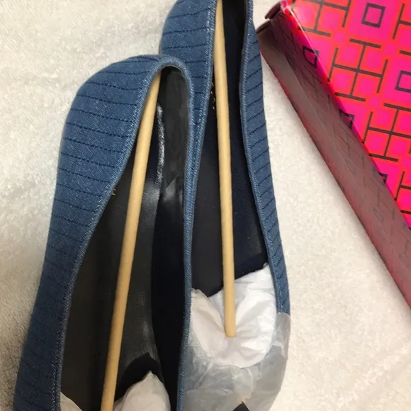 Tory Burch Quilted Bicolor Bow Ballerina Flats Size 11