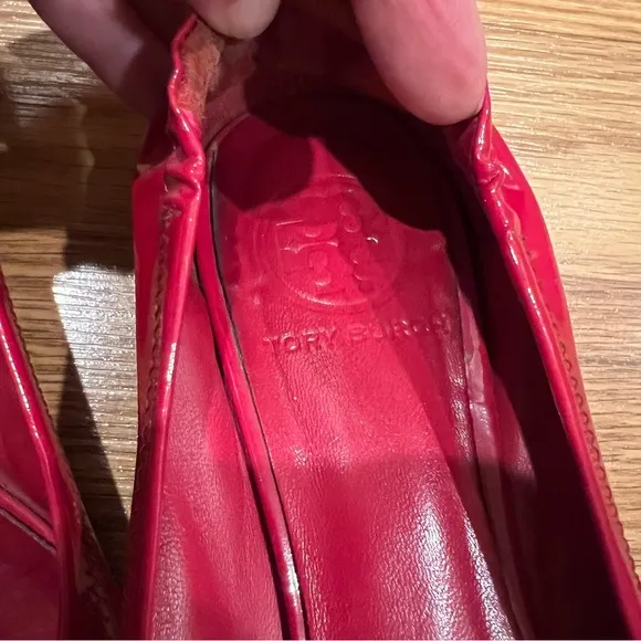 Tory Burch red patent leather ballet‎ flats size 5.5