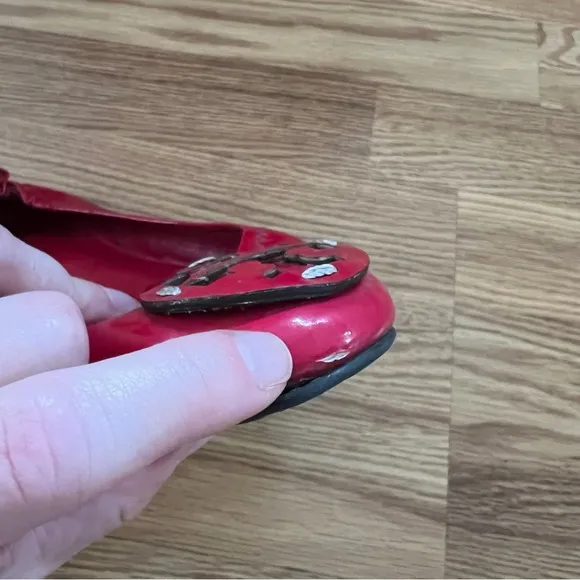 Tory Burch red patent leather ballet‎ flats size 5.5