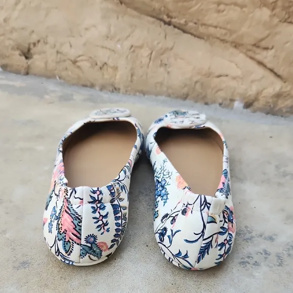 Tory Burch Reva Floral Print Women's Flats Size 7