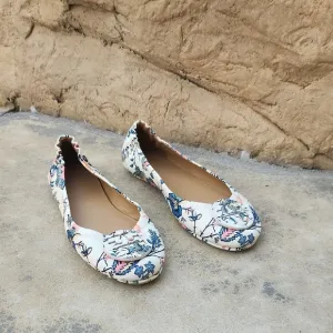 Tory Burch Reva Floral Print Women's Flats Size 7