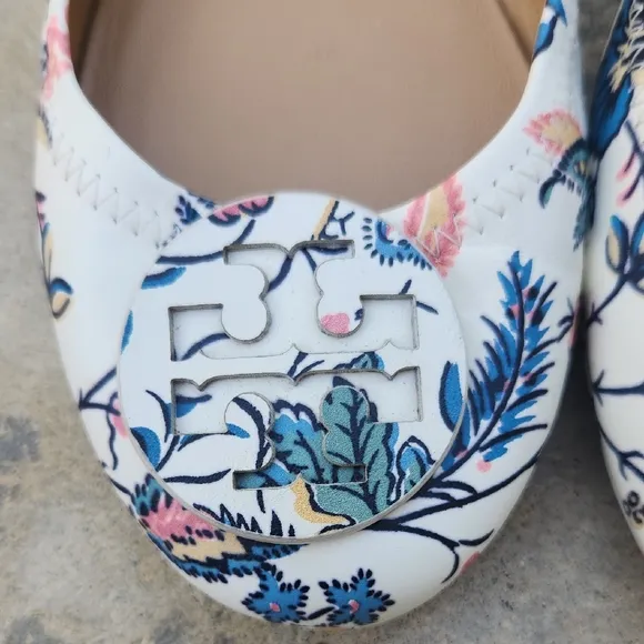 Tory Burch Reva Floral Print Women's Flats Size 7