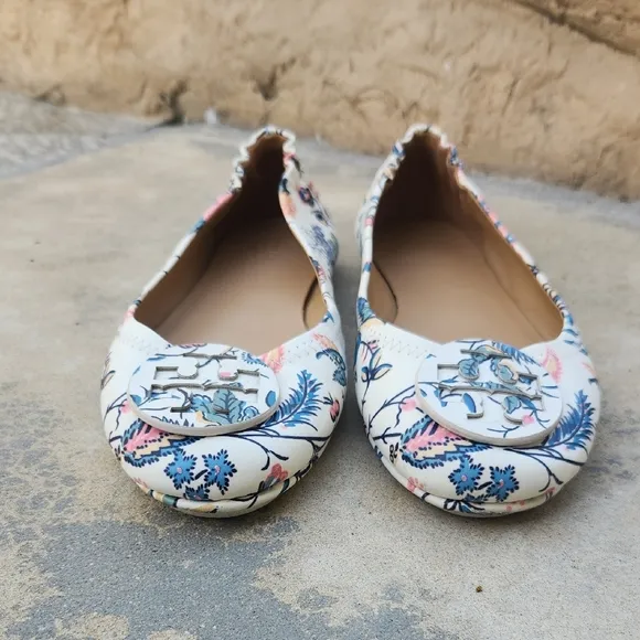 Tory Burch Reva Floral Print Women's Flats Size 7