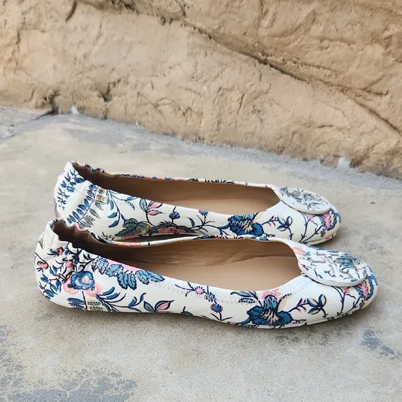 Tory Burch Reva Floral Print Women's Flats Size 7