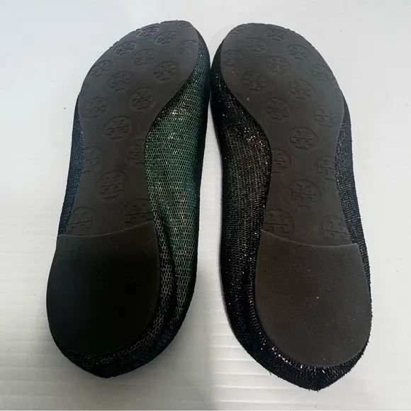 Tory Burch Reva Green Mermaid Logo Flats Size 8