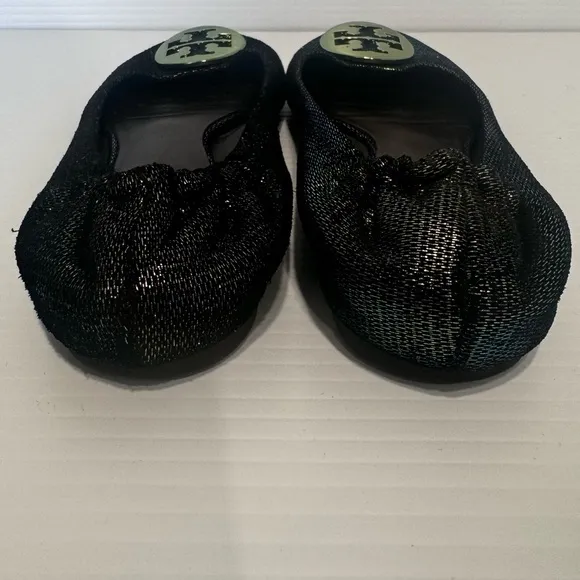Tory Burch Reva Green Mermaid Logo Flats Size 8
