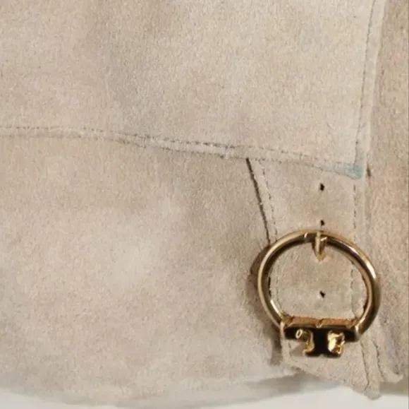 Tory Burch Sofia 65mm 8.5 M Beige Suede Side Zip Chelsea Ankle Boots