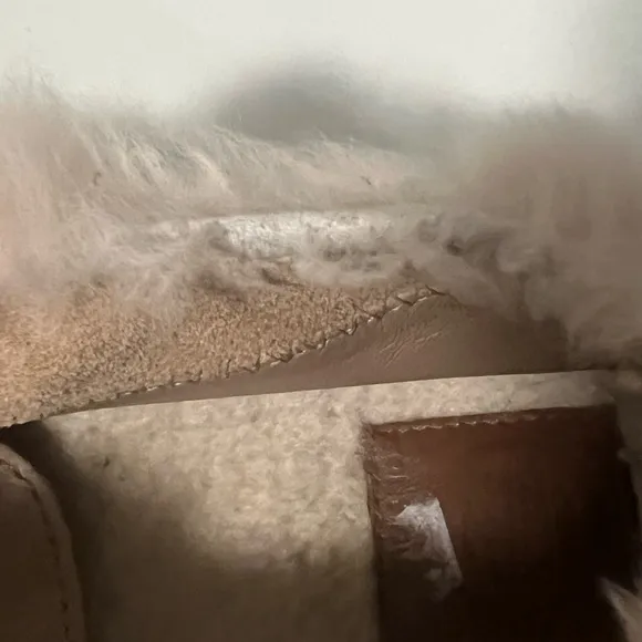 Tory Burch Tan and Cream Moccasins with Plush Lining