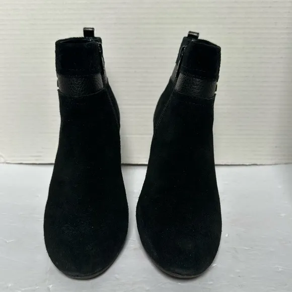 TORY BURCH Women’s Alaina 4” Heel Black Suede Leather Ankle Boots w\Box- Size 8