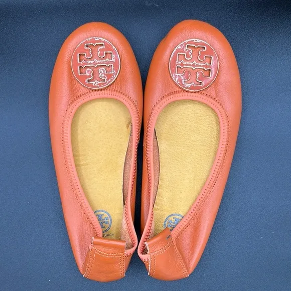 Tory Burch Women's Orange Ballet Flats size 9.5/10