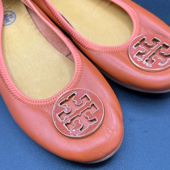 Tory Burch Women's Orange Ballet Flats size 9.5/10