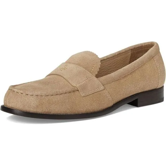 Tory Burch Classic Loafers Women's 9.5 Cammello Suede Slip on Flats Shoes ZPO951