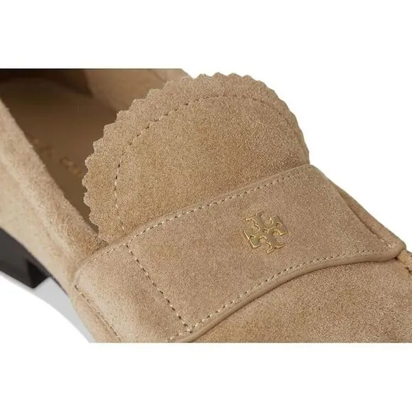 Tory Burch Classic Loafers Women's 9.5 Cammello Suede Slip on Flats Shoes ZPO951