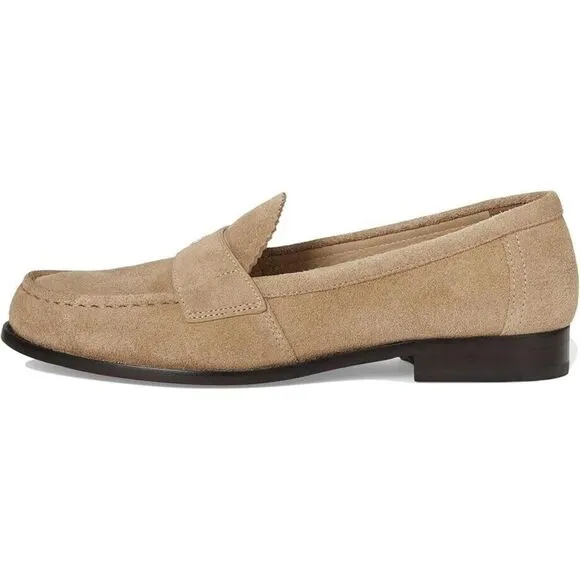 Tory Burch Classic Loafers Women's 9.5 Cammello Suede Slip on Flats Shoes ZPO951