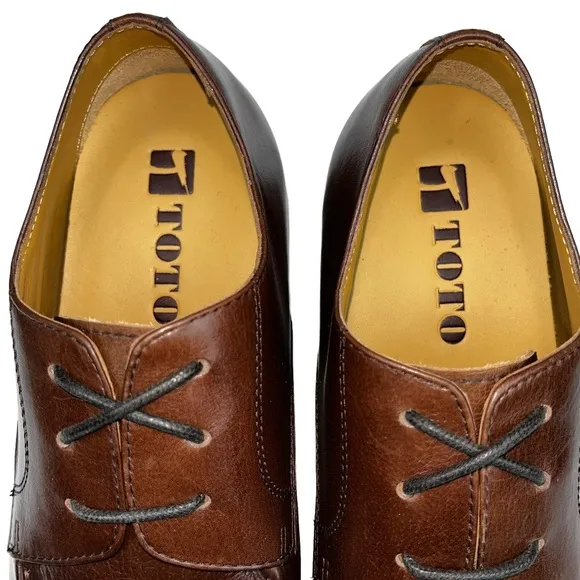 TOTO Invisible 3.4&quot; Height Increasing Elevator Classic Derby Lace‎ Up Shoe Men 7