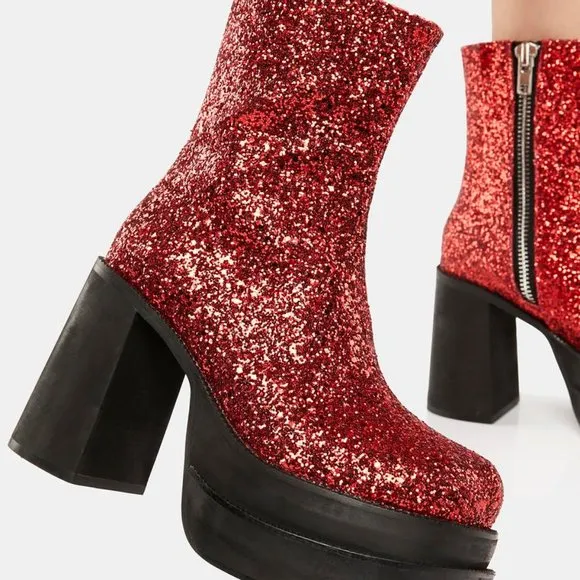 TREETZZZ AND MANY TRIXXX  Mystical Sparks Platform Boots ( BRAND NEW !!!! )