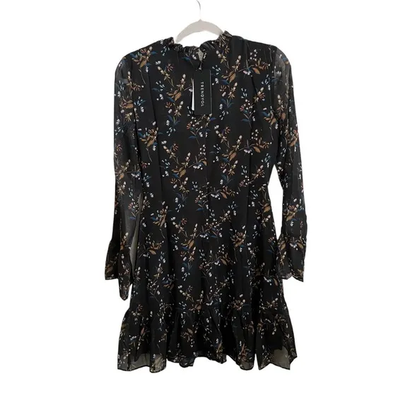 Trendyol Black Flowered Dress‎