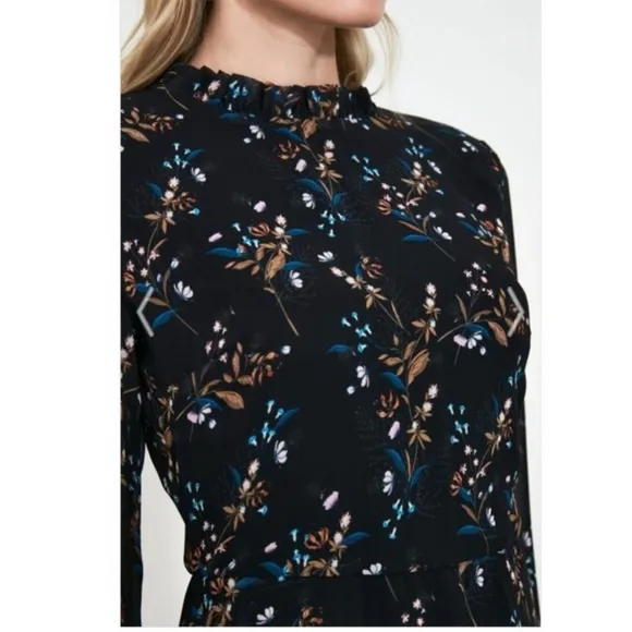 Trendyol Black Flowered Dress‎