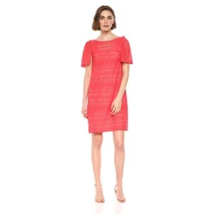 Trina Turk Ellington Lace Knit Dress in Coral Size Medium EUC