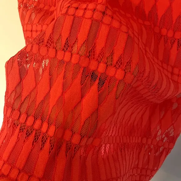 Trina Turk Ellington Lace Knit Dress in Coral Size Medium EUC