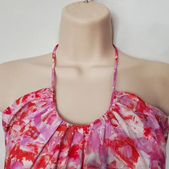 Tuckernuck Hyacinth House Fuschia Brushstrokes Aurora Halter Midi Dress Size XL
