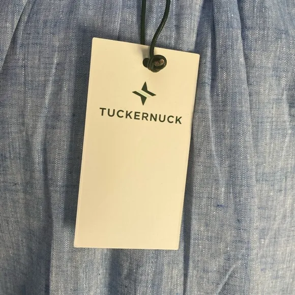 Tuckernuck NWT Chambray Crawford Dress Tiered Babydoll Cotton Linen Blue size M