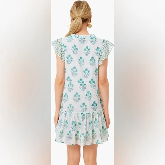 Tuckernuck Oliphant Indica Blue Cinched Flirty Mini Dress XL