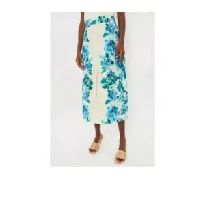 Tuckernuck Water's Edge Hydrangea Kennedy Front Slit Midi Skirt NWT XXXL 3XL