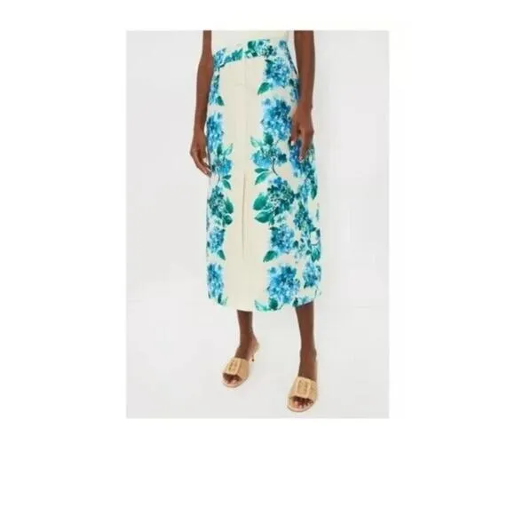 Tuckernuck Water's Edge Hydrangea Kennedy Front Slit Midi Skirt NWT XXXL 3XL